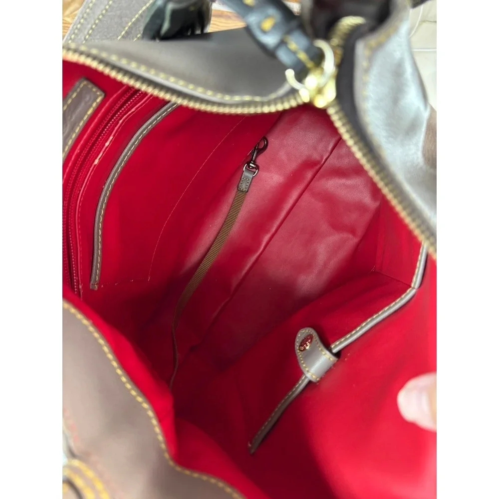 Dooney & Bourke Hobo Bag & Wallet Large Mushroom Black Leather Tassel CF937